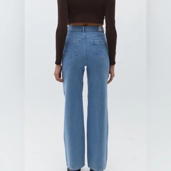 OXXO Jeans Blue Ultra High Rise Straight Fit Denim Pants - Picture 2 of 12